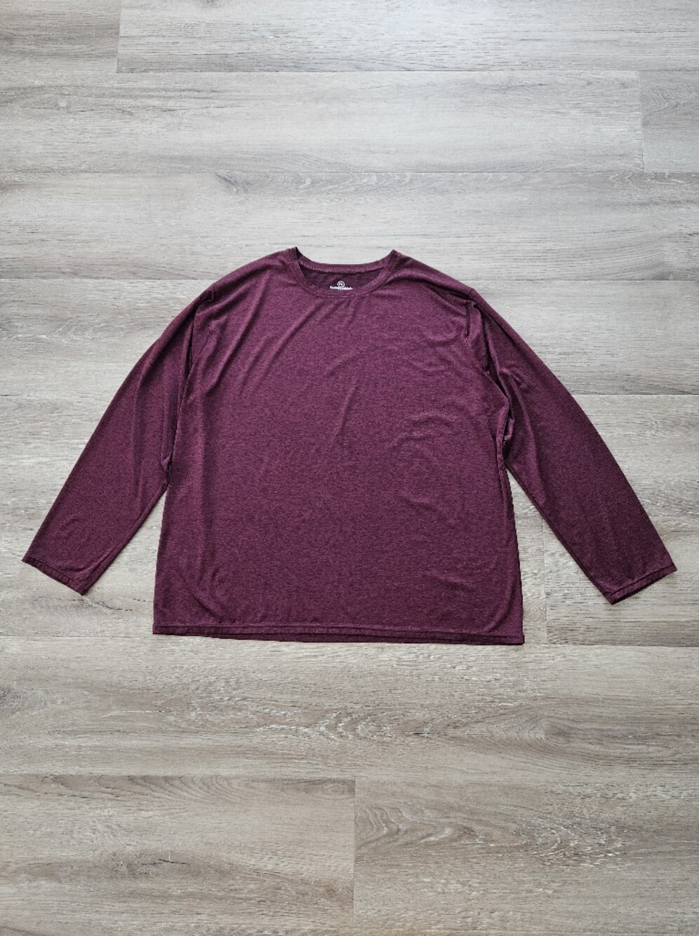 Real Essentials Men's Burgundy Long Sleeve Athletic Tee Size 3XL
